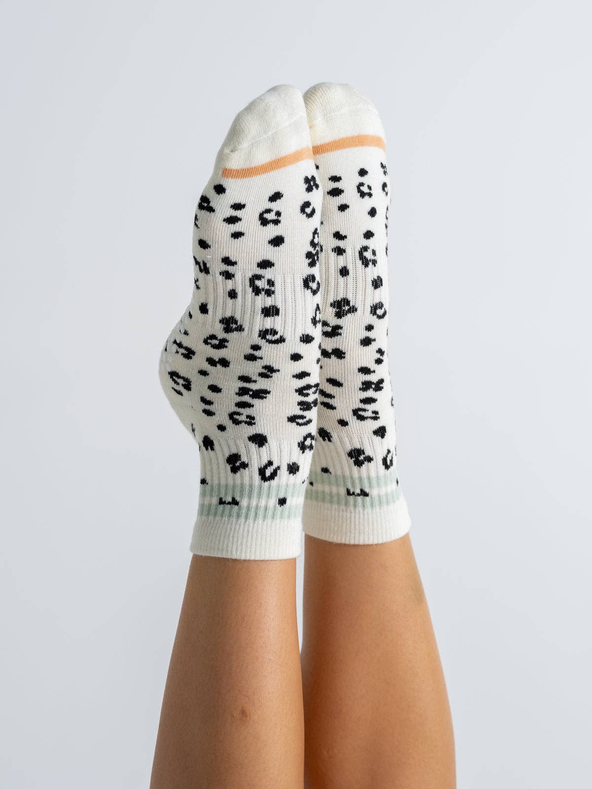 Quarter Socks - Animal Print Black